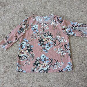 Floral Summer Top Pink XL